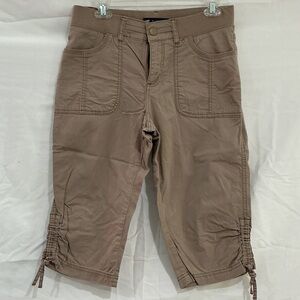 Lee Relaxed Fit 1889 Women's Tan Drawstring Capri Shorts